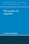 The Syntax of Negation cover