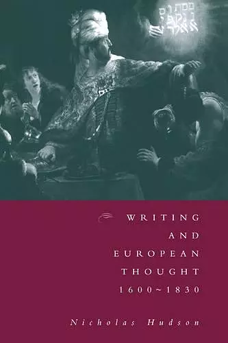 Writing and European Thought 1600–1830 cover