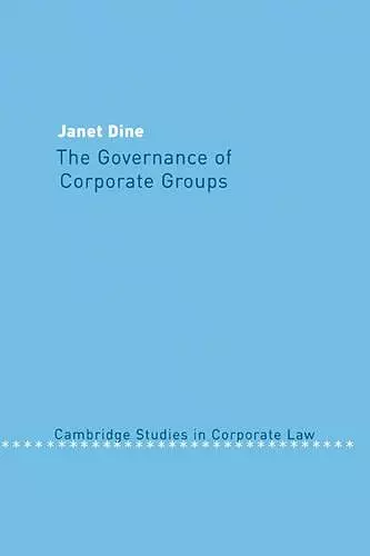 The Governance of Corporate Groups cover