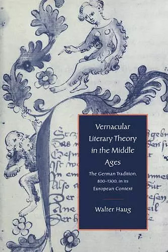 Vernacular Literary Theory in the Middle Ages cover