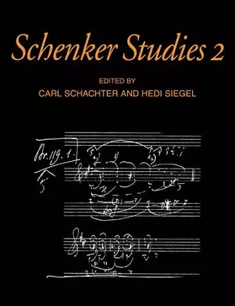 Schenker Studies 2 cover