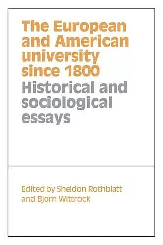 The European and American University since 1800 cover