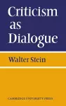 Criticism As Dialogue cover