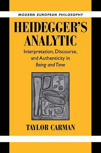 Heidegger's Analytic cover