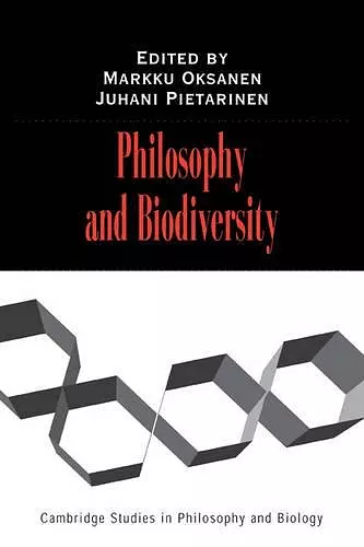 Philosophy and Biodiversity cover