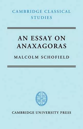 An Essay on Anaxagoras cover