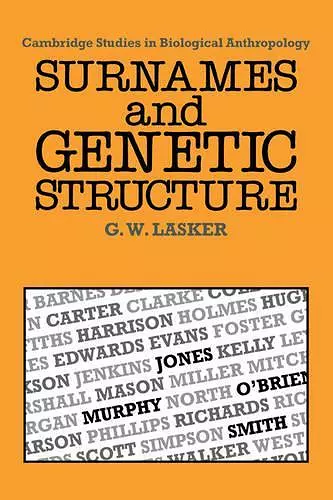 Surnames and Genetic Structure cover