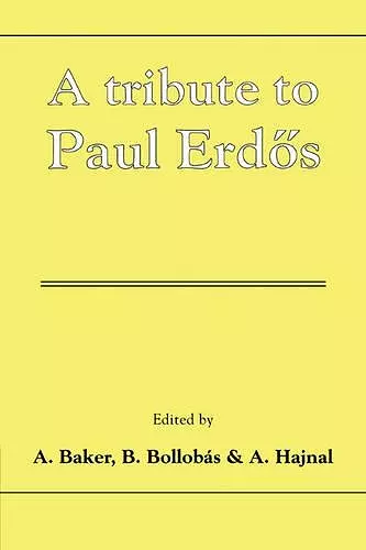 A Tribute to Paul Erdos cover