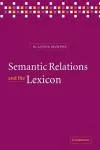 Semantic Relations and the Lexicon cover