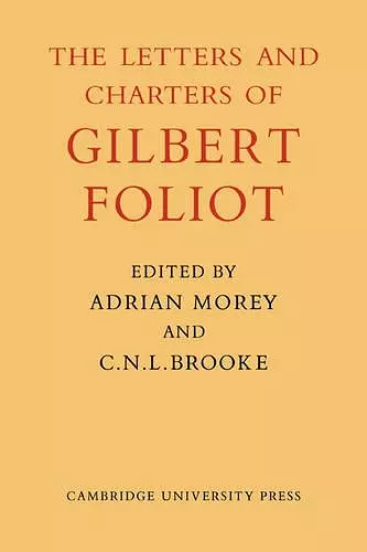 Gilbert Foliot and His Letters cover