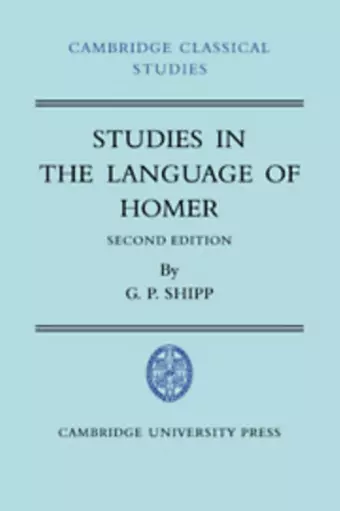 Studies in The Language of Homer cover