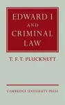 Edward I and Criminal Law cover