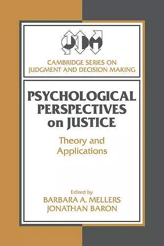 Psychological Perspectives on Justice cover