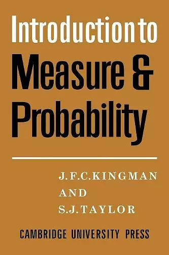Introdction to Measure and Probability cover