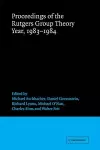 Proceedings of the Rutgers Group Theory Year, 1983–1984 cover