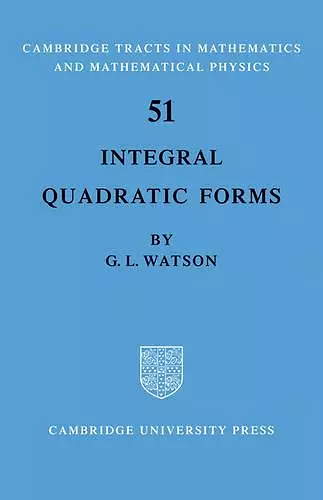 Integral Quadratic Forms cover