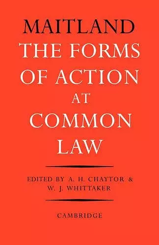 The Forms of Action at Common Law cover