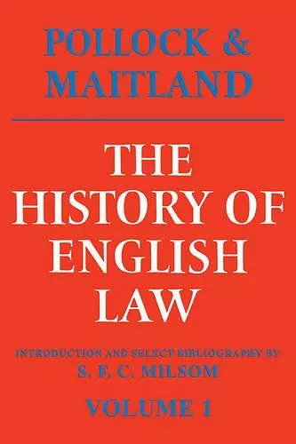 The History of English Law: Volume 1 cover