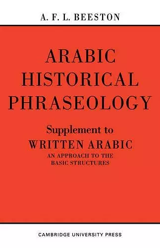 Arabic Historical Phraseology cover