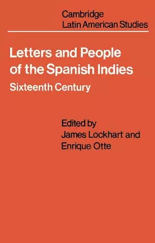 Letters and People of the Spanish Indies cover