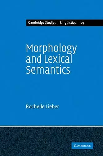 Morphology and Lexical Semantics cover