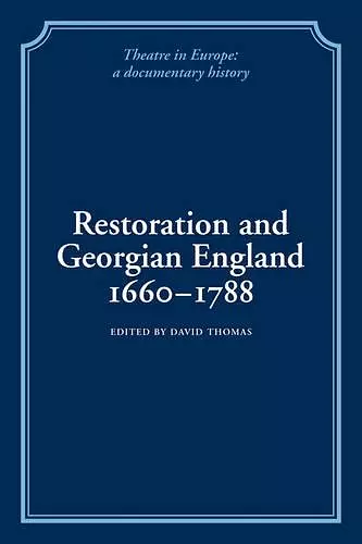 Restoration and Georgian England 1660-1788 cover