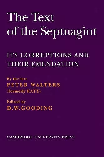 The Text of the Septuagint cover