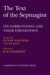 The Text of the Septuagint cover