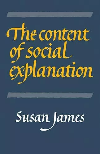 The Content of Social Explanation cover