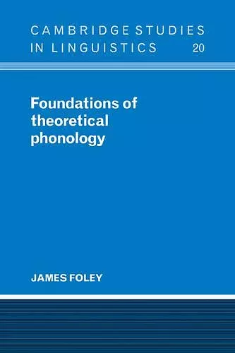 Foundations of Theoretical Phonology cover