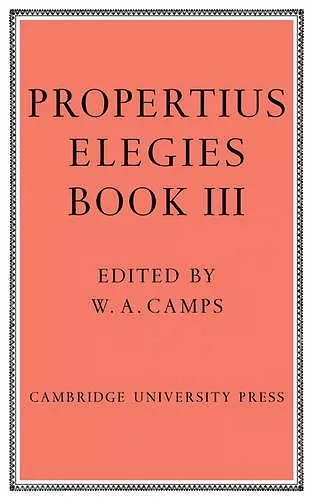 Elegies Bk 3 Camps cover