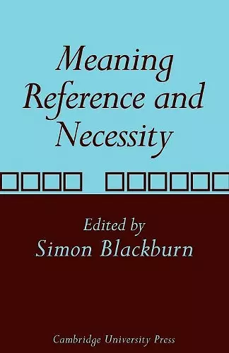 Meaning, Reference and Necessity cover