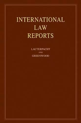 International Law Reports: Volume 138 cover