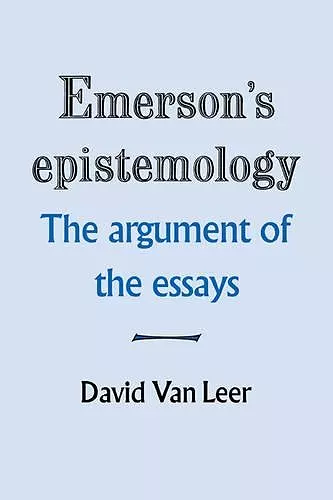 Emerson's Epistemology cover