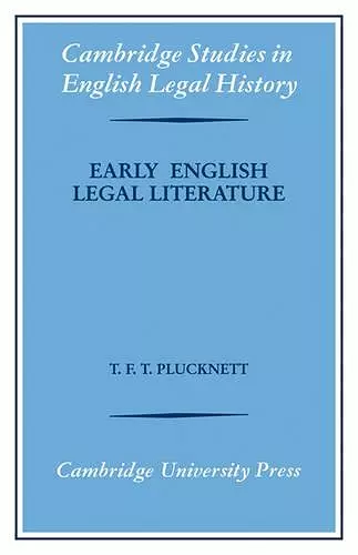 Early English Legal Literature cover