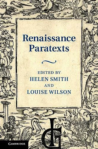 Renaissance Paratexts cover