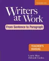 Writers at Work: From Sentence to Paragraph Teacher's Manual cover