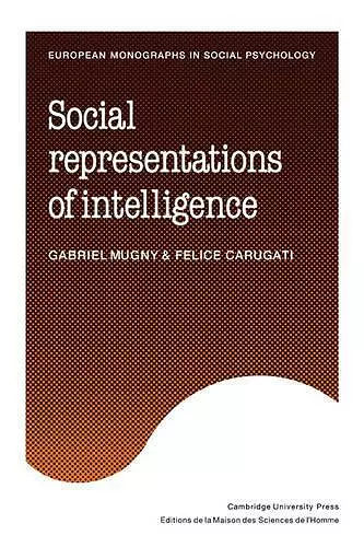 Social Representations of Intelligence cover