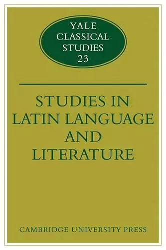 Studies in Latin Language and Literature cover