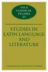 Studies in Latin Language and Literature cover