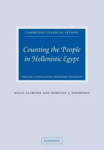 Counting the People in Hellenistic Egypt cover