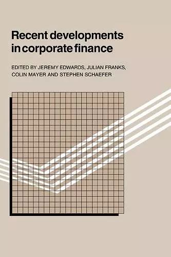 Recent Developments in Corporate Finance cover