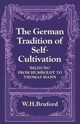 The German Tradition of Self-Cultivation cover