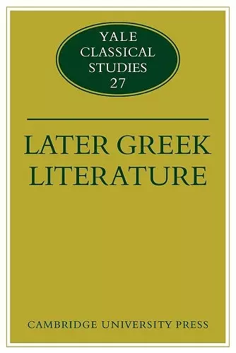 Later Greek Literature cover