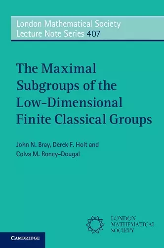 The Maximal Subgroups of the Low-Dimensional Finite Classical Groups cover