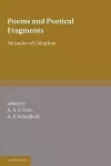 Poems and Poetical Fragments cover