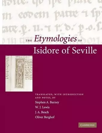 The Etymologies of Isidore of Seville cover