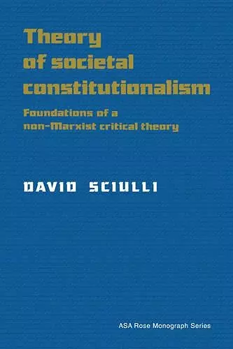 Theory of Societal Constitutionalism cover