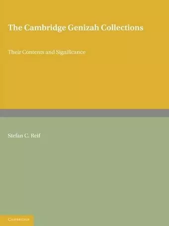 The Cambridge Genizah Collections cover