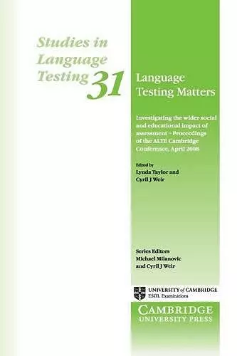 Language Testing Matters cover